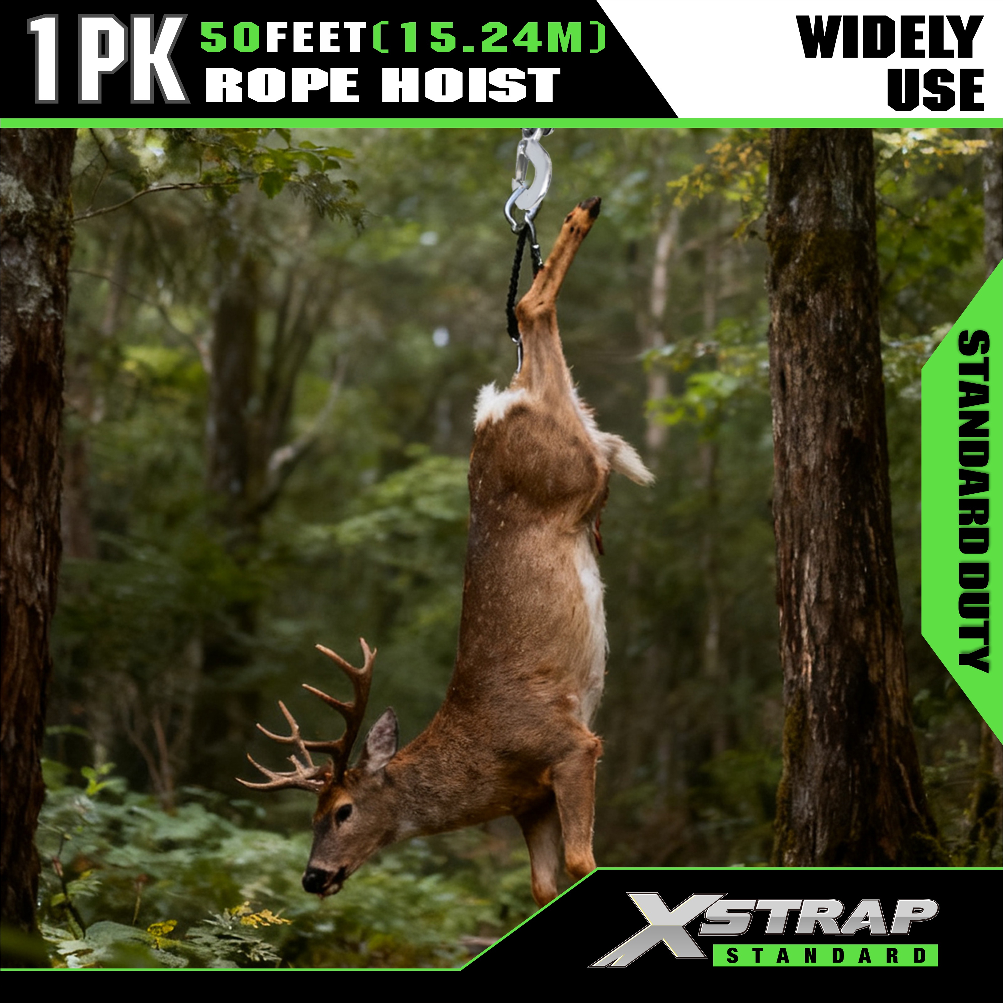 نظام بكرة رافعة بالحبل الأبيض XSTRAP AHLT0003 بسعة 1000 رطل