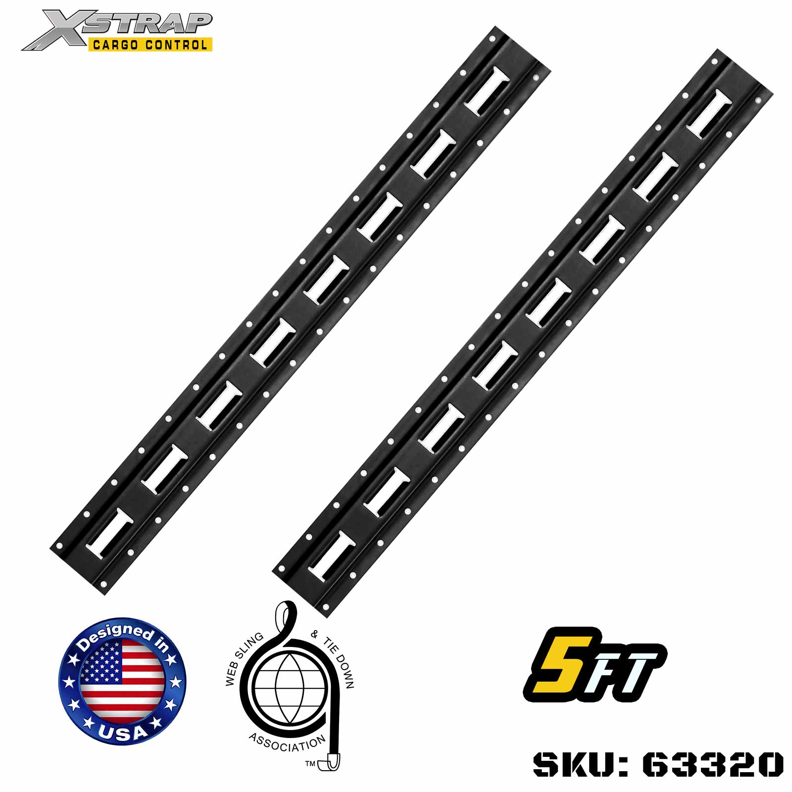 Xstrap 63320 5 'Series E Logistic Track مصنوع من فولاذ عالي الجودة مقاس 12 6000 رطل