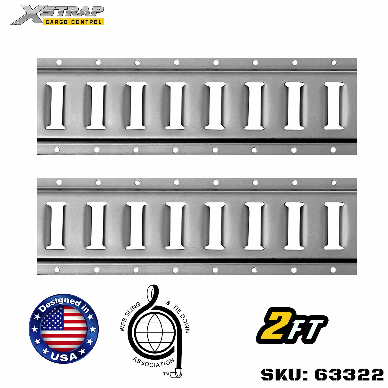 Xstrap 63322 2 'Series E Logistic Track مصنوع من فولاذ عالي الجودة مقاس 12 6000 رطل