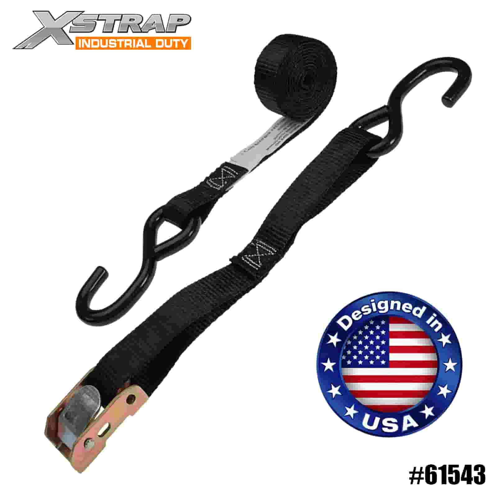 Xstrap 61543 1 بوصة × 6 بوصة 4PK ATV & AUV Cam مشبك حزام مع خطافات S 400 رطل SWL