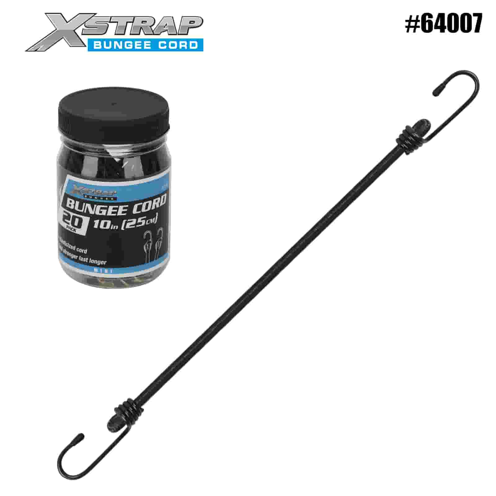 Xstrap 64007 20PK حبال بنجي صغيرة 4 مم × 10 بوصة 44-55 رطل SWL